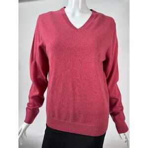 Uniqlo Womens Cashmere V-Neck Sweater Rose Pink S Made In China